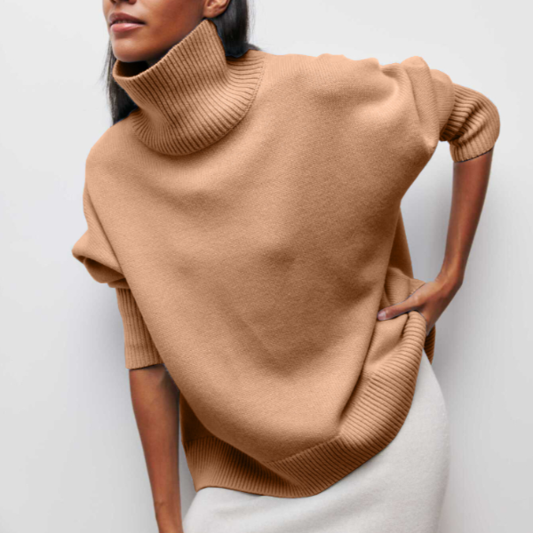 Women's Long-Sleeve Roll-Neck Knit Sweater