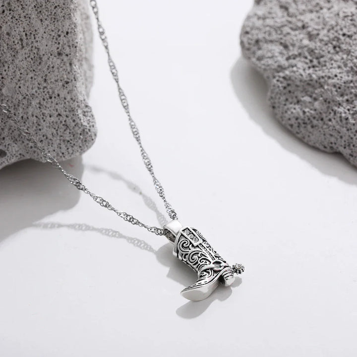 Cowgirl Boot Pendant Necklace for Western Style Accessories
