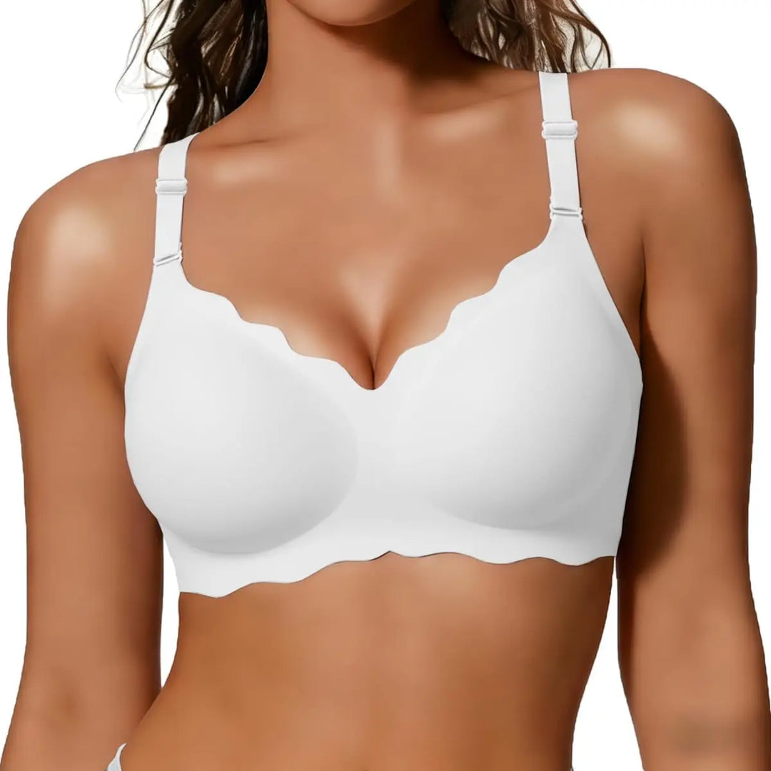Women's Wireless Scalloped Push Up Bralettes - Soft Comfort Bra