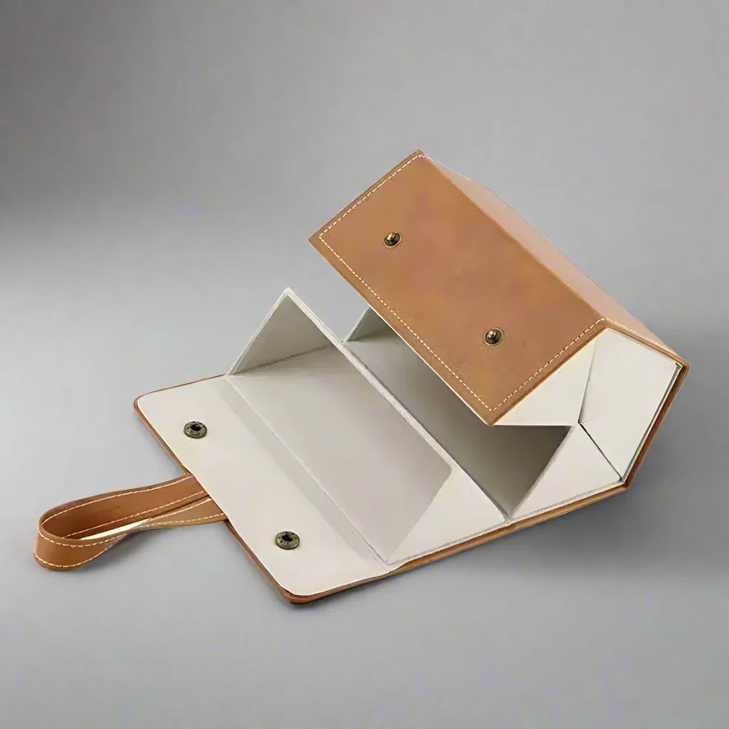 Stylish Leather Eyewear Case for Safe Storage and Protection