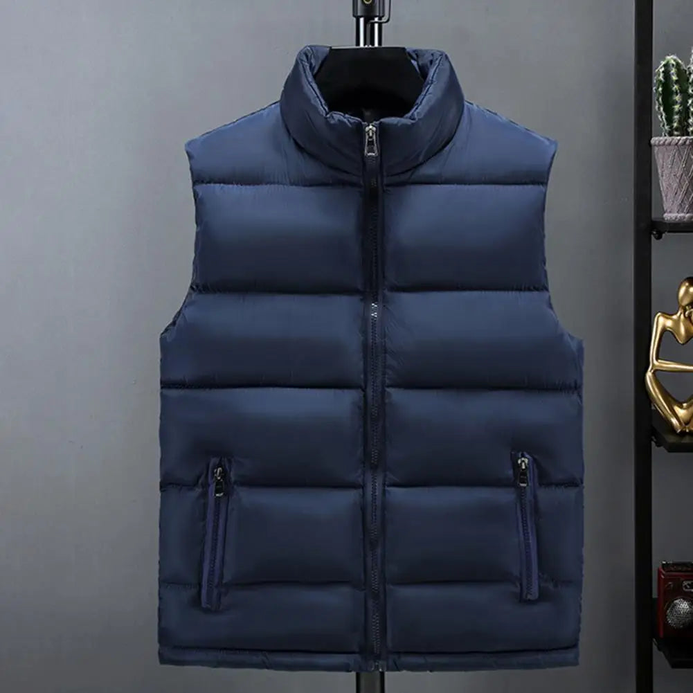 Men's Lightweight Quilted Puffer Vest with Slim Collar