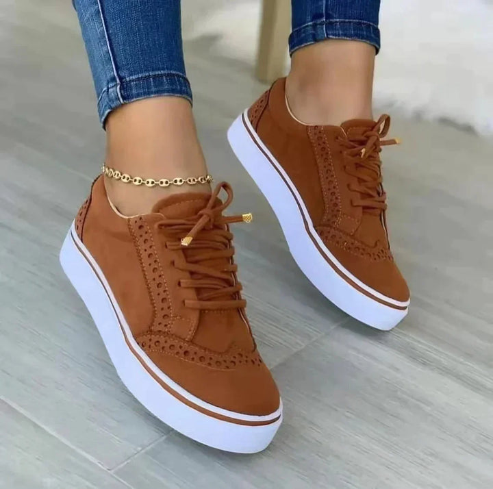 Isadora | Women's Casual Lace-Up Sneakers with Round Toe Cap