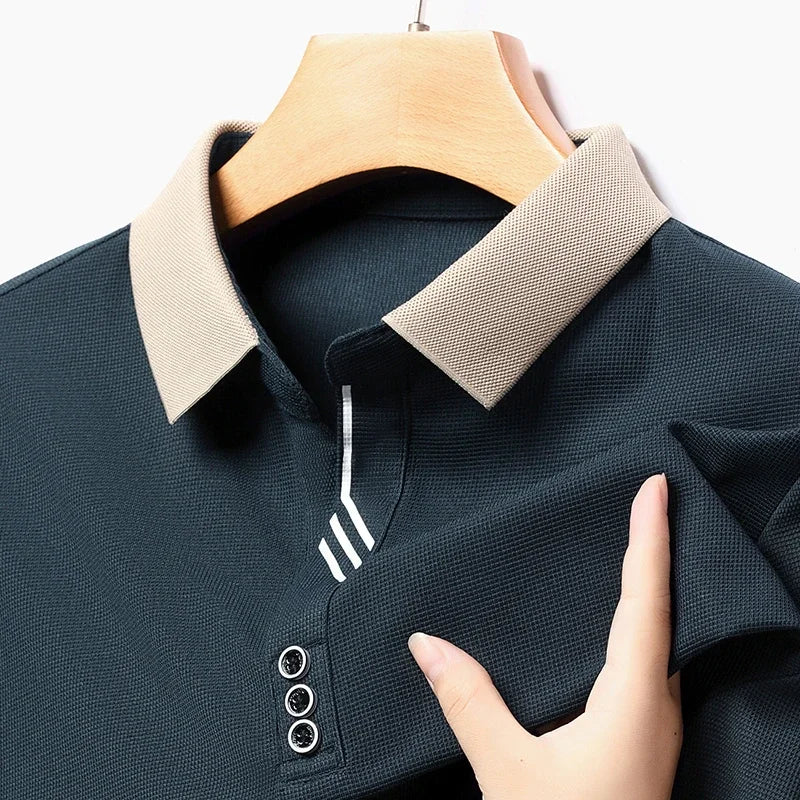 Men's Long-Sleeve Polo Shirt in Portofino Style