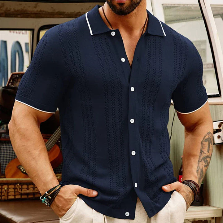 Men's Jacquard Knit Casual Shirt
