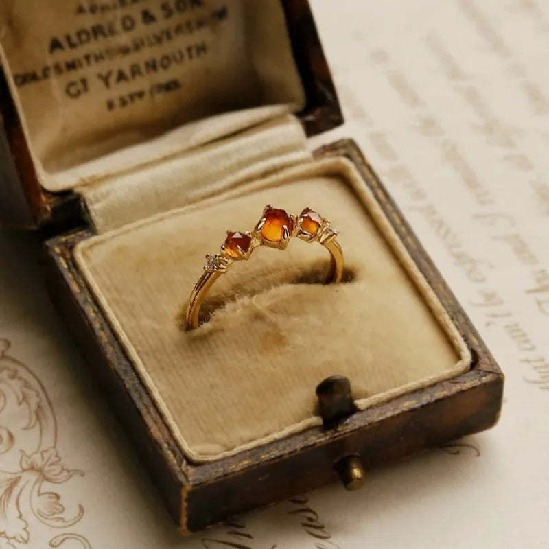 Amber Gemstone Ring