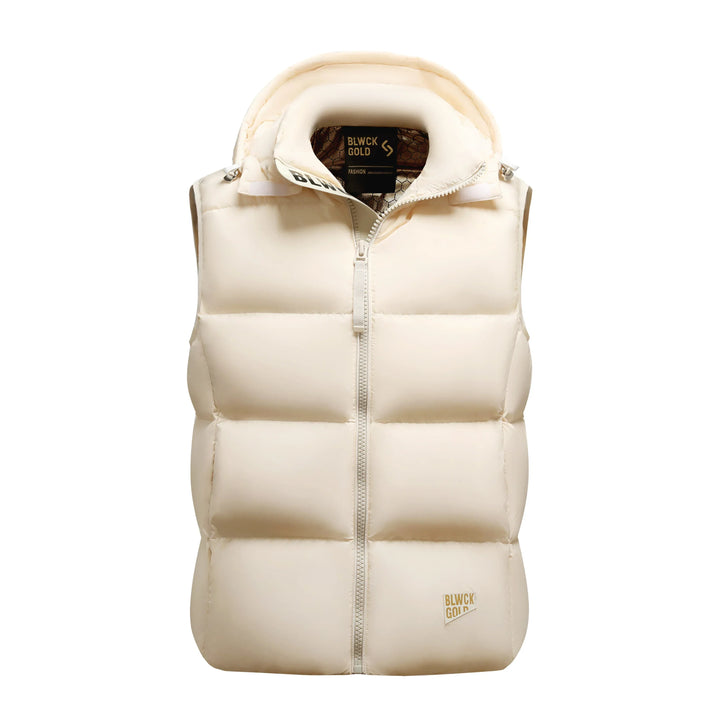 Men's Warm Quilted Down Vest - Cotton Blend for Autumn Wear