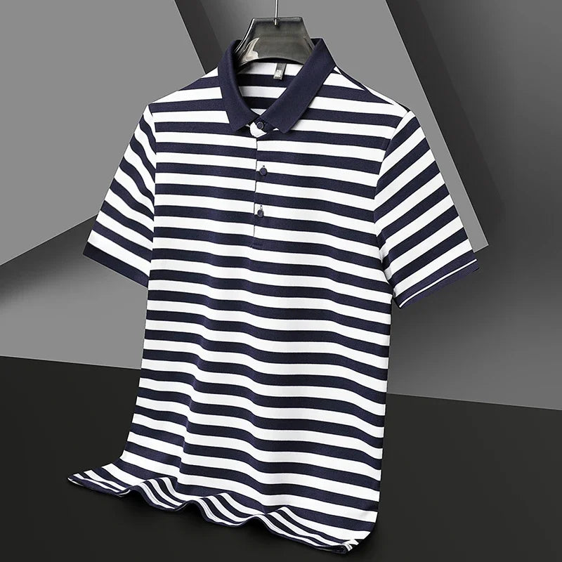 Men's Striped Cotton Polo Shirt