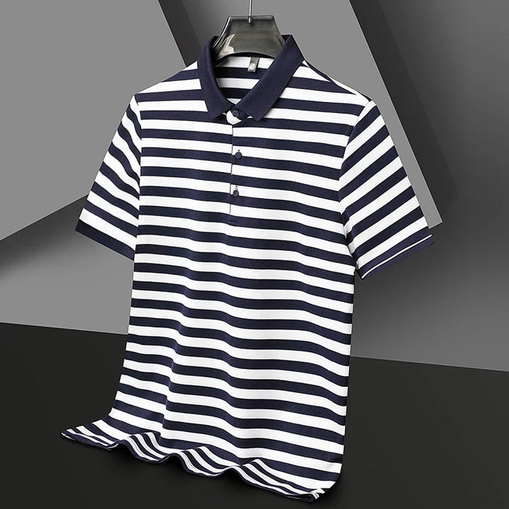 Men's Striped Cotton Polo Shirt
