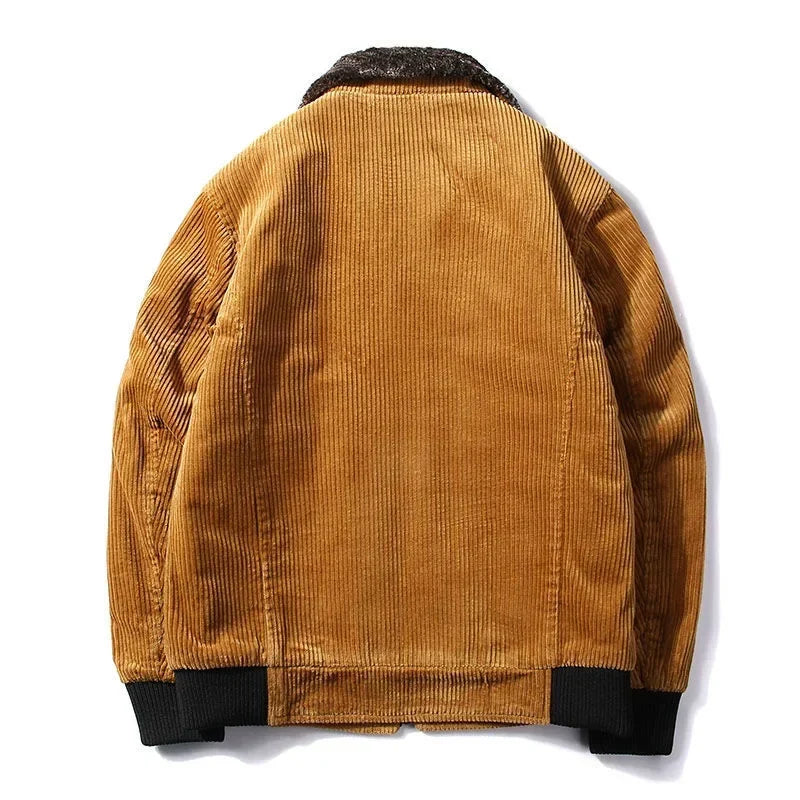 Men's Stylish Bomber Jacket with Cozy Collar and Functional Pockets
