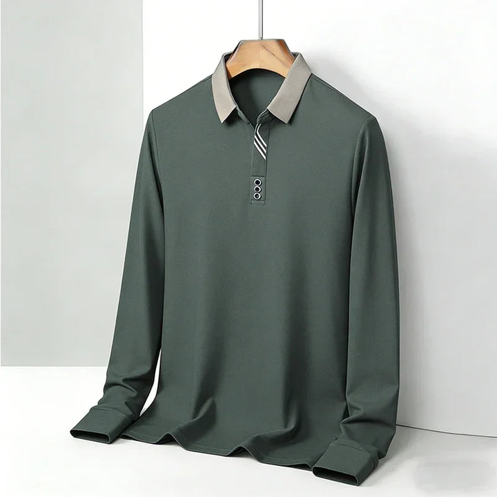 Men's Long-Sleeve Polo Shirt in Portofino Style