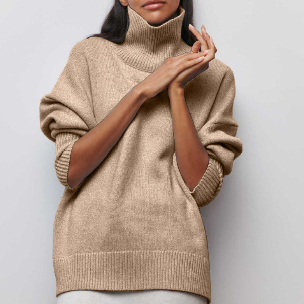 Women's Long-Sleeve Roll-Neck Knit Sweater