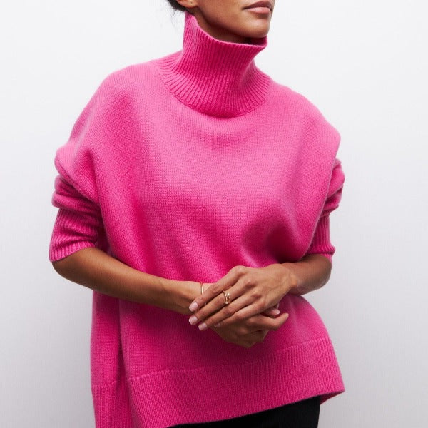 Women's Long-Sleeve Roll-Neck Knit Sweater
