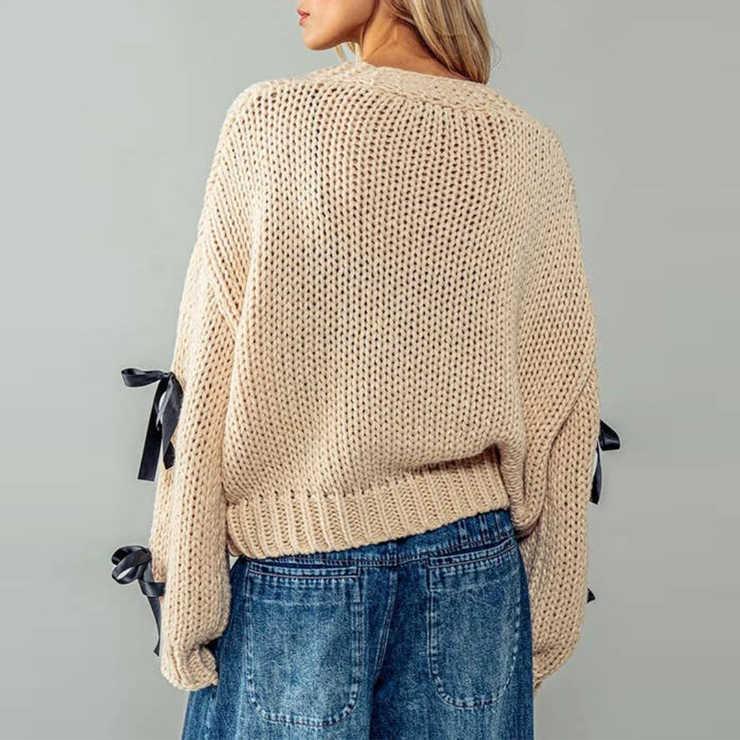 Women's Stylish Bow Detail Cardigan
