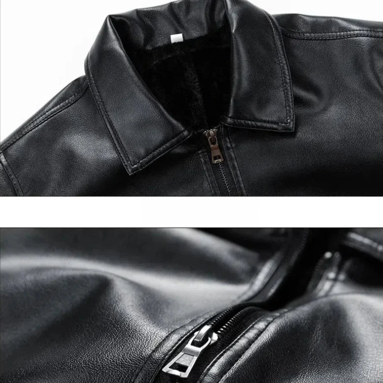 Men's Leather Bomber Jacket