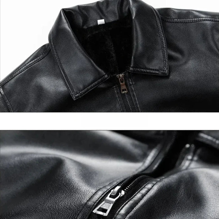 Men's Leather Bomber Jacket