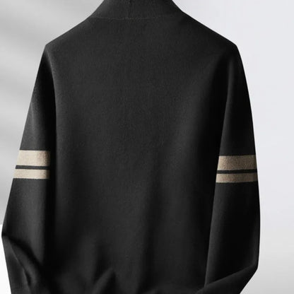 Håndstrikket cardigan til mænd med klassisk pasform til lag-på-lag om efteråret
