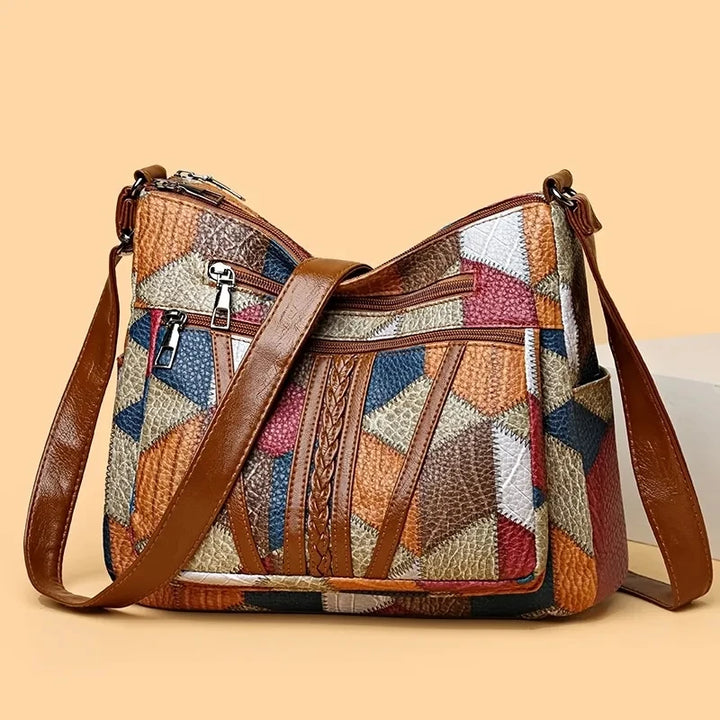 Pamela | Women's Vegan Leather Patchwork Shoulder Bag