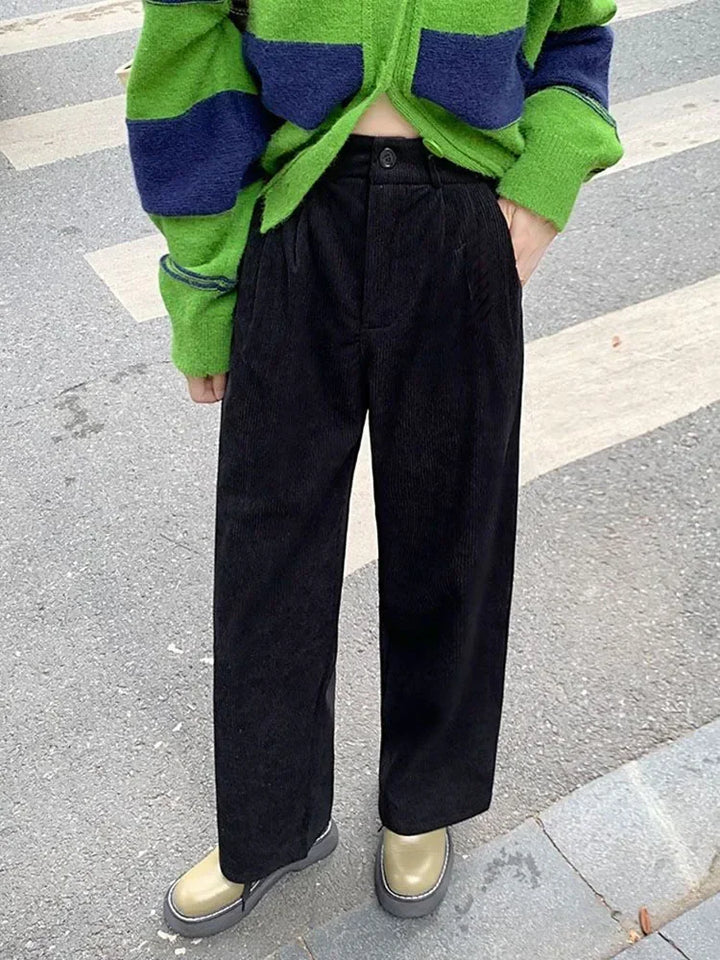Women's High Waist Cozy Corduroy Trousers