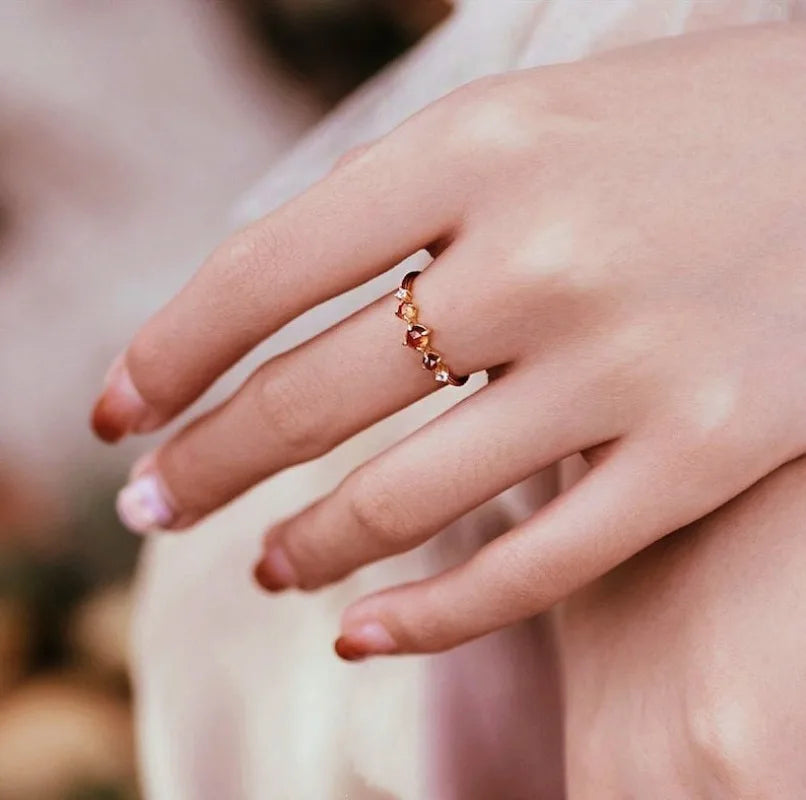 Amber Gemstone Ring