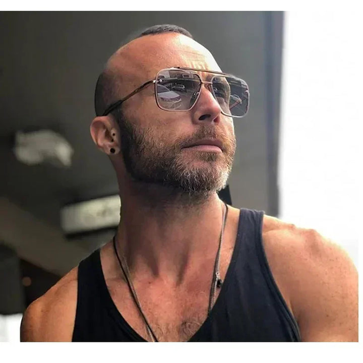 Men's Square Aviator Style Stylish Sunglasses