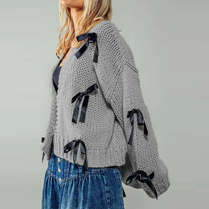 Women's Stylish Bow Detail Cardigan
