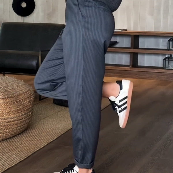 Sophia | Women's Striped Business Suit Trousers - Elegant & Modern