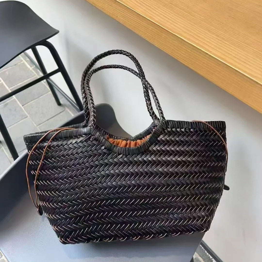 Kathy | Women's Leather Woven Tote Bag