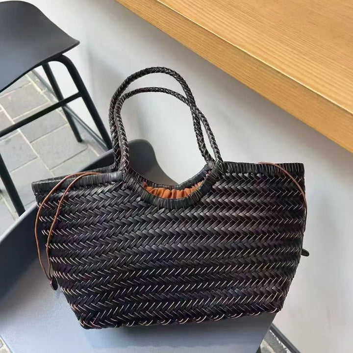 Kathy | Women's Leather Woven Tote Bag