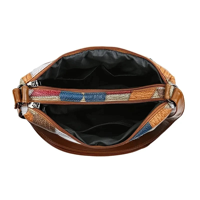 Pamela | Women's Vegan Leather Patchwork Shoulder Bag