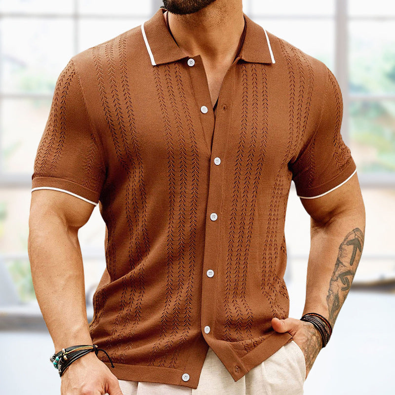Men's Jacquard Knit Casual Shirt