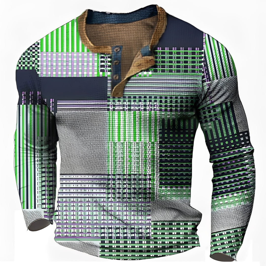 Sam | Men's Trendy Relaxed Long-Sleeve Shirt-Omni Prime Goods
