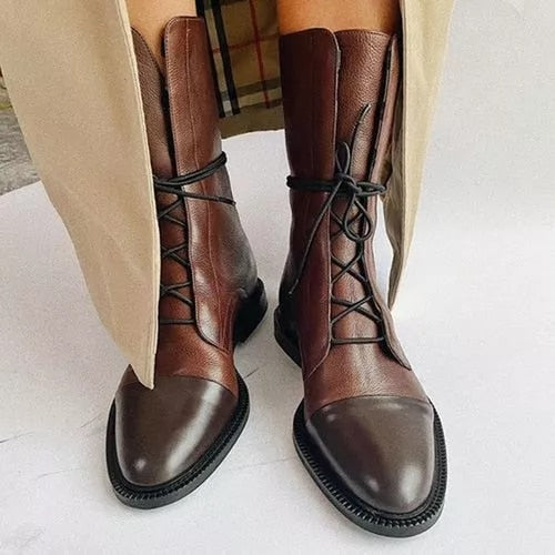 Sapphira | Women’s Lace-Up Leather Ankle Booties-Omni Prime Goods