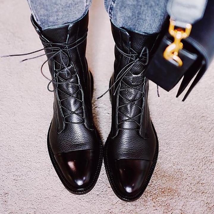 Sapphira | Women’s Lace-Up Leather Ankle Booties-Omni Prime Goods