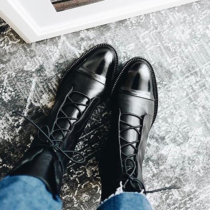 Sapphira | Women’s Lace-Up Leather Ankle Booties-Omni Prime Goods