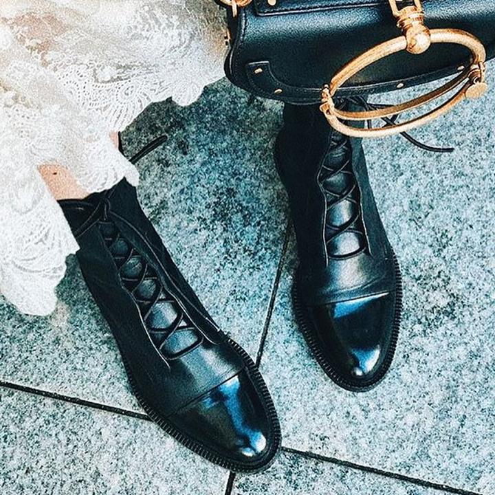 Sapphira | Women’s Lace-Up Leather Ankle Booties-Omni Prime Goods