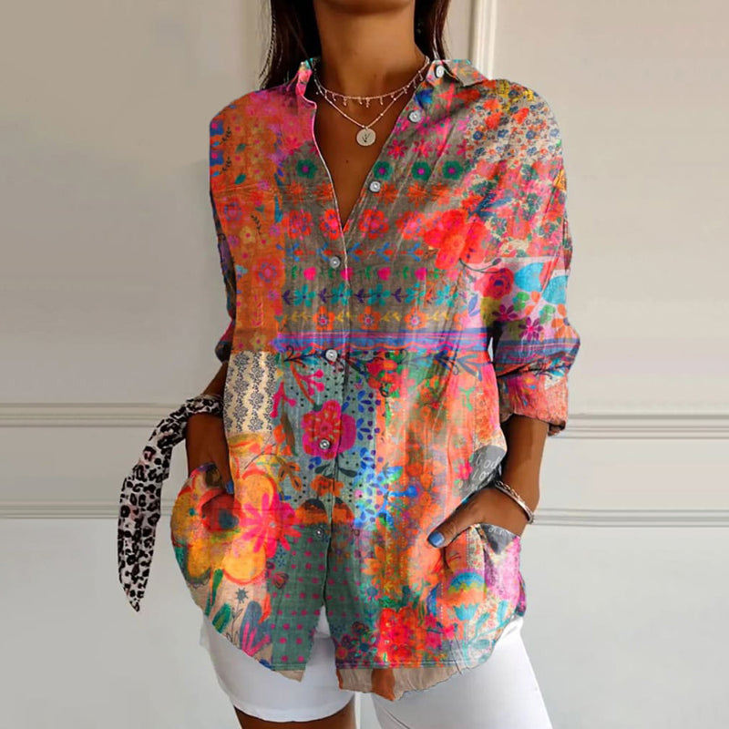 Savannah | Women's Floral Button-Down Blouse-Omni Prime Goods