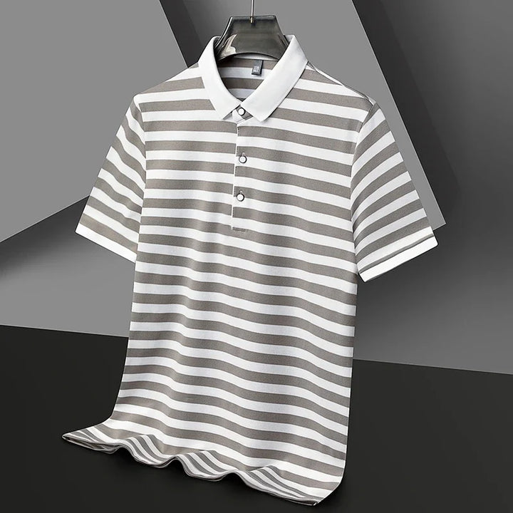 Men's Striped Cotton Polo Shirt