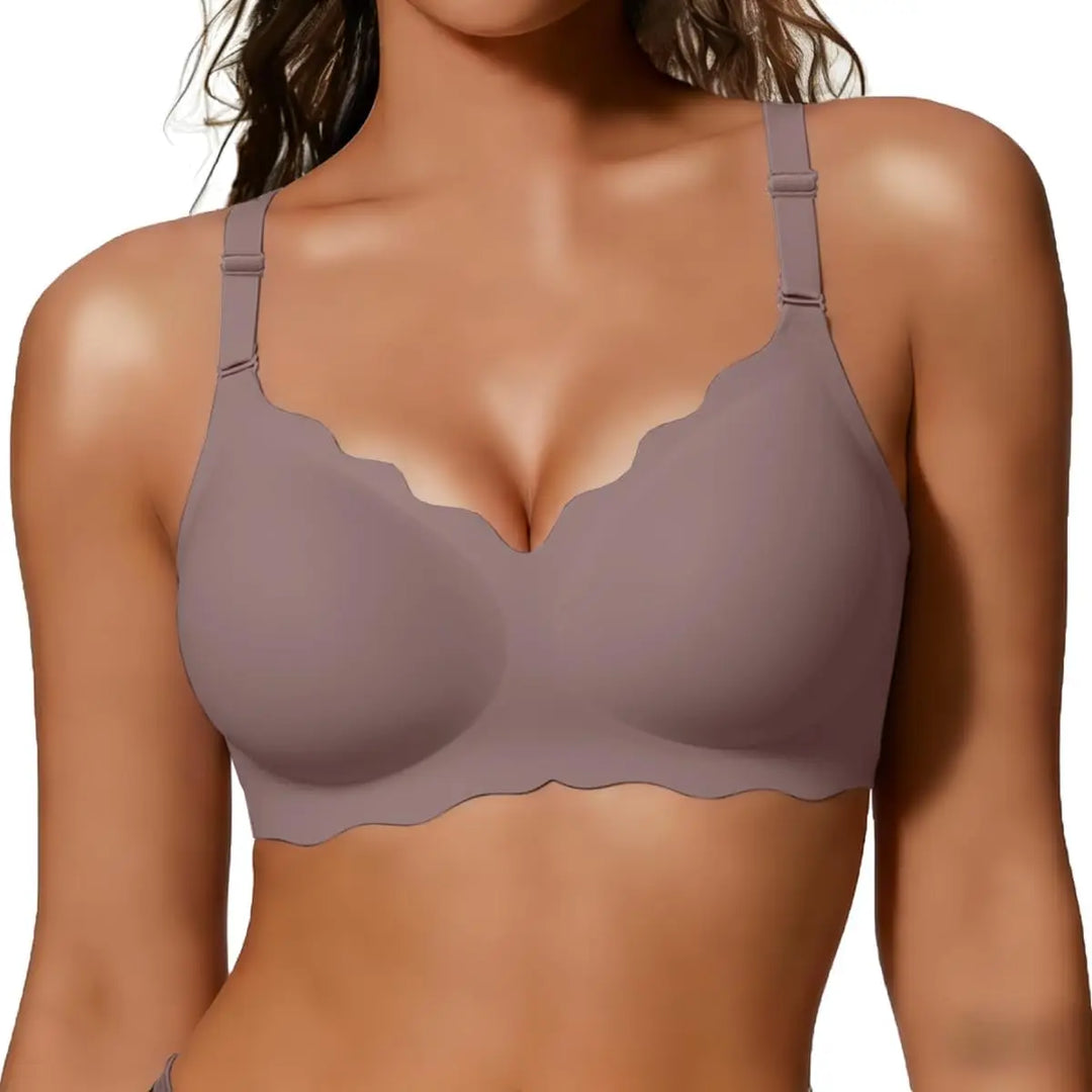 Women's Wireless Scalloped Push Up Bralettes - Soft Comfort Bra