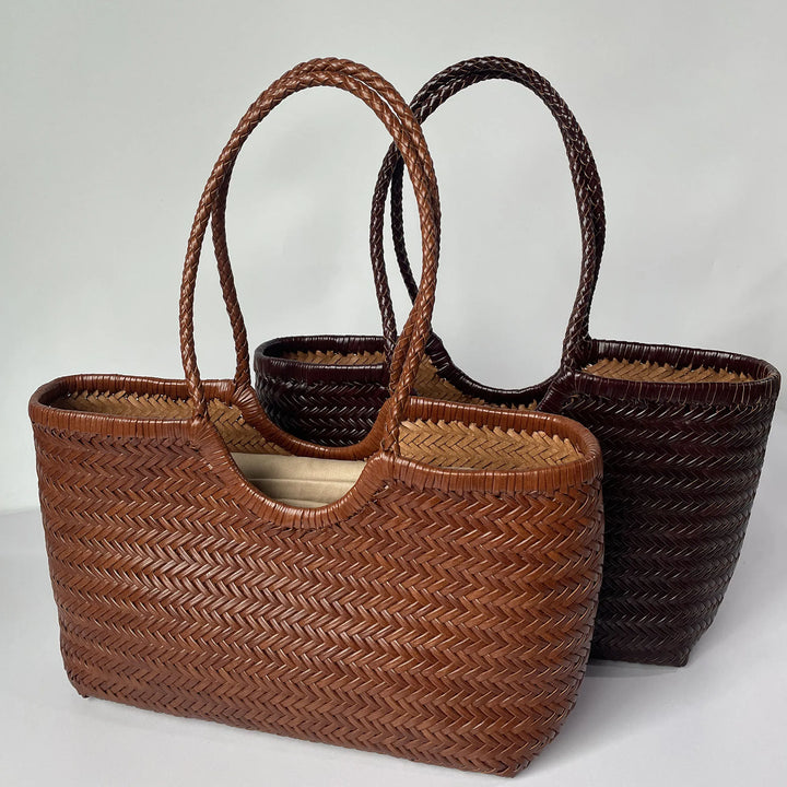 Kathy | Women's Leather Woven Tote Bag