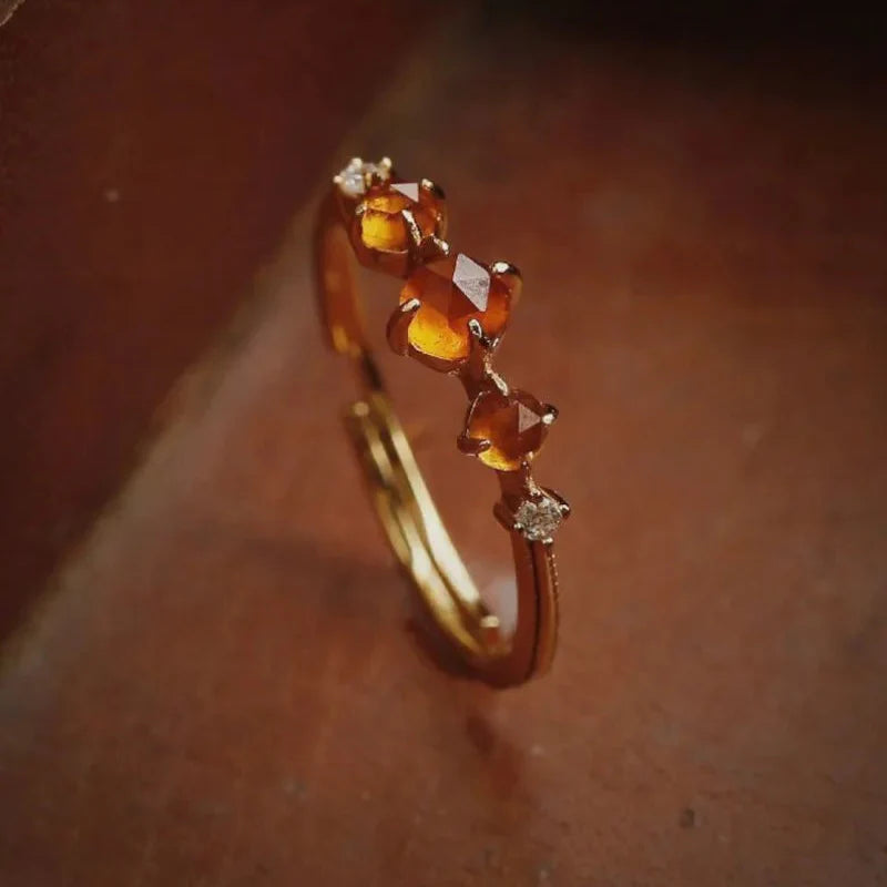 Amber Gemstone Ring