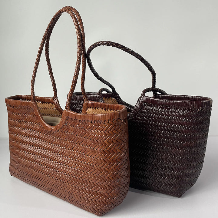 Kathy | Women's Leather Woven Tote Bag