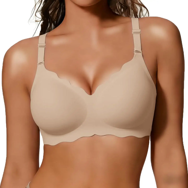 Women's Wireless Scalloped Push Up Bralettes - Soft Comfort Bra