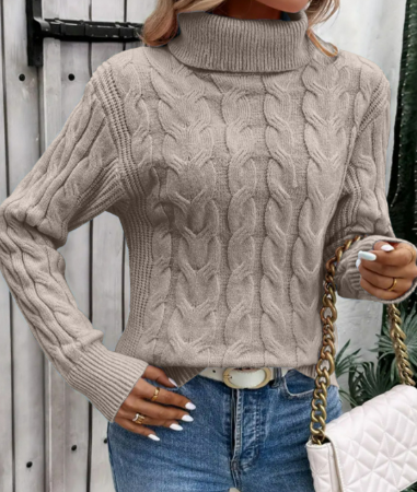 Women's Slim Fit Turtleneck Knitted Sweater