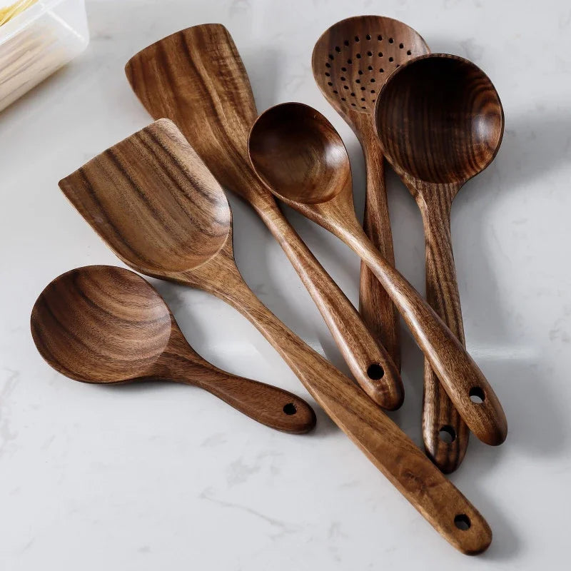 Artisan Teakwood Cooking Utensil Set-Omni Prime Goods