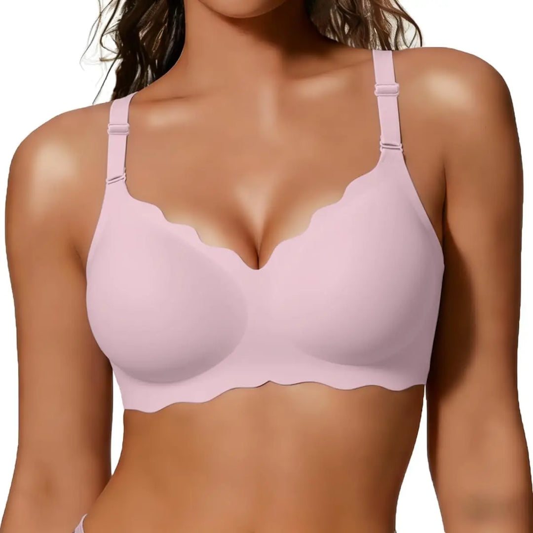Women's Wireless Scalloped Push Up Bralettes - Soft Comfort Bra
