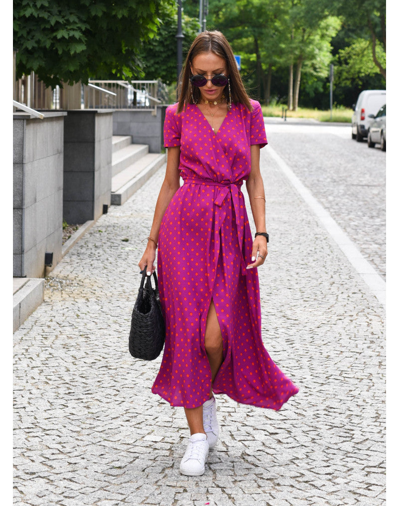 Marlene | Women's Floral V-Neck Wrap Midi Dress
