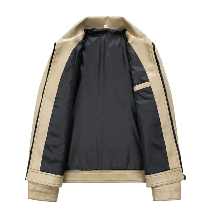 Men's Leather Bomber Jacket
