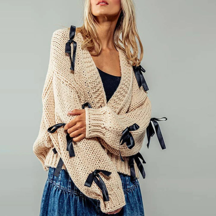 Women's Stylish Bow Detail Cardigan