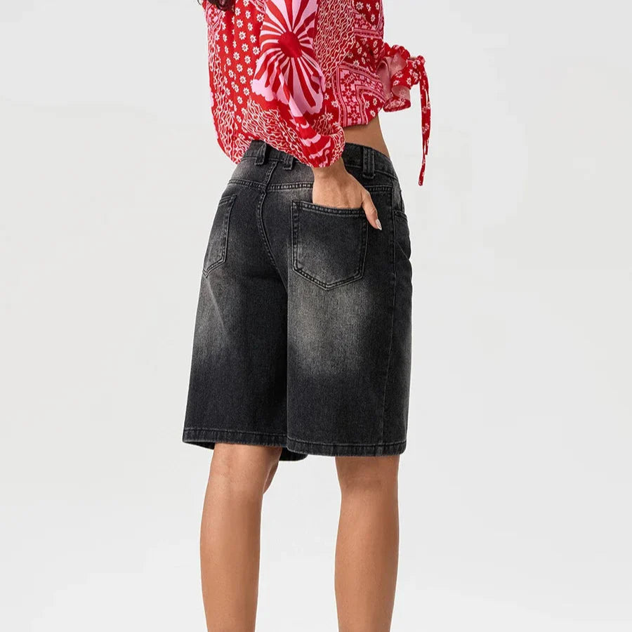 Women's 90's Style Low Rise Denim Shorts
