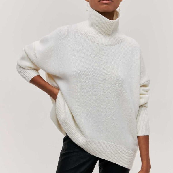 Women's Long-Sleeve Roll-Neck Knit Sweater